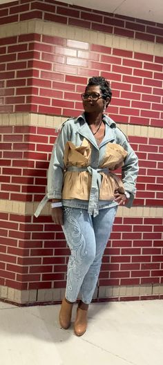 Part denim peplum jacket long sleeve with detachable belt pre order item with delivery date of mid September order now to secure delivery Peplum Jacket, Man Set, Instagram Handle, Jacket Long, Credit Card Debit, Jogger Set, New Instagram, Skirt Pants, Short Sets