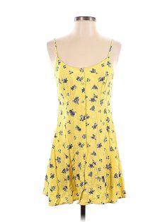 Forever 21 Casual Dress Size: Small Yellow Dresses - used. No Fabric Content, Square, Short, Sleeveless | Forever 21 Casual Dress: Yellow Dresses - Used - Size Small Cheap Forever 21 Summer Dresses, Cheap Forever 21 Cotton Mini Dress, Yellow Casual Dress, Yellow Dresses, Yellow Floral Dress, Dress Yellow, Floral Dresses, Yellow Floral, Yellow Dress