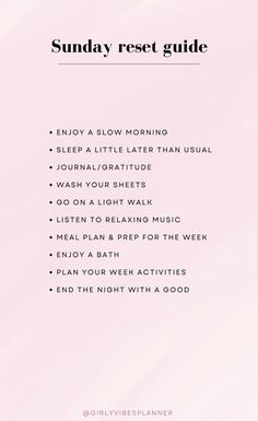 Sunday Reset To Do List, Sunday Reset Self Care, Sunday Night Self Care, Sundays Are For Self Care, What To Do On A Sunday Reset, Self Care Space, Weekly Reset, Safety Plan, Summer List