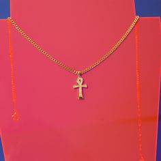 The ankh is the Egyptian symbol of life, also referred to as the Key of Life. Appreciate life and all the little things it has to offer...like this super cute necklace!! *Adjustable Necklace 14-16" *Handmade in Los Angeles *18K Gold Plated Finish Spiritual Ankh Cross Necklace Gift, Spiritual Cross Charm Necklace With Adjustable Chain, Adjustable Gold Spiritual Cross Necklace, Symbolic Ankh Necklace Adjustable, Symbolic Ankh Necklace, Ankh Necklace With Adjustable Chain For Gift, Spiritual Ankh Necklace With Adjustable Chain, The Ankh, Key Of Life