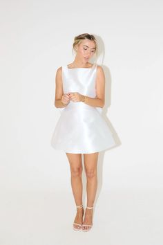 The Ultimate Muse Bow Detail Mini Dress Odd Muse, Mini Dress White, Mini Craft, Waiting List, Dresses Xxl, Civil Wedding, V Cut, V Cuts, Dress Trousers