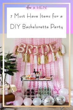 a bachelor party with balloons and streamers on the wall for bride's day