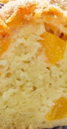 a piece of cake with orange slices on it