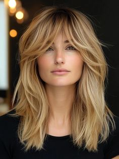 Trendy Shoulder Length Hair with Curtain Bangs for Effortless Style Medium Length Hair Long Curtain Bangs, Shoulder Length Blonde Hair Curtain Bangs, Curtain Bangs With Hair Up, Mid Length Hair Curtain Bangs, Curtain Bangs Medium Hair Layers, Textured Lob With Curtain Bangs, Medium Length Hair With Layers And Curtain Bangs, Mid Length Hair With Layers And Bangs, Shoulder Length Hair With Curtain Bangs