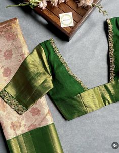 Thread Work Blouse Designs For Pattu, Simple Work For Pattu Blouses, Silk Work Blouse Designs, Pattu Blouse Models, Green Colour Saree Contrast Blouse, Work Saree Blouse Designs Latest, Pattu Saree Blouse Neck Designs, Simple Blouse Embroidery Designs Silk, Green Blouse Work Designs