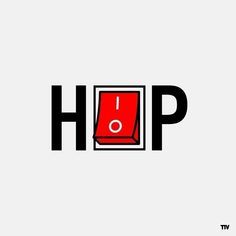 the word hop is written in black and red with an image of a book on it