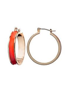 $40 Enamel hoop earring | Banana Republic Nickel-free Enamel Round Hoop Earrings, Gold Enamel Hoop Jewelry, Nickel Free Enamel Hoop Jewelry, Nickel-free Enamel Hoop Earrings, Nickel-free Enamel Hoop Jewelry, Gold Enamel Hoop Earrings, Business Casual Clothes, Fits Clothes, Steel Post