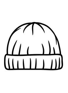 a black and white drawing of a beanie