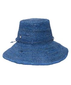 Raffia Packable Bucket Hat in color Deep Water Blue Pool Colors, Travel Hat, Double Gauze, India Fashion, China Fashion, Natural Brown, Head Circumference, Sun Hat, Blue Water