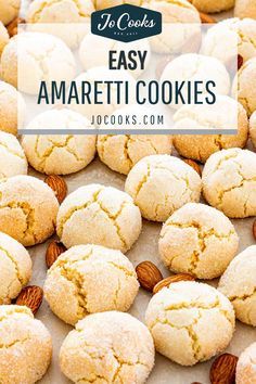 almond cookies with text overlay that says easy amarettii cookies