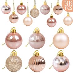 PRICES MAY VARY. ABUNDANT CHRISTMAS BALL ORNAMENTS SET -- The abundant Christmas ball ornaments set comes with 36 pcs rose gold balls in 6 styles including (6 Shiny Surface, 6 Matte Surface, 6 Glossy Surface, 6 Glitter Surface, 6 Shiny Swirl Surface, 6 Geometric Mirrored Surface), which definitely is the perfect additions for your Christmas party decorations or home decorations. PERFECT USE FOR MULTI-OCCASIONS -- This adorable ball ornaments are really very suitable for many occasions, such as C Gold Christmas Balls, Pink Christmas Tree Decorations, Thanksgiving Party Decor, Rose Gold Christmas Tree, Tree Baubles, Storing Christmas Decorations, Rosé Christmas, Rose Gold Christmas, Christmas Holiday Decor