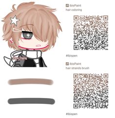 an anime character with long hair and black eyeliners is shown in the form of a qr code