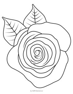 a black and white rose with leaves on it