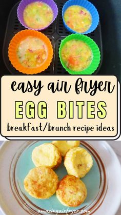 egg bites recipe in muffin tins on a plate with the title overlay