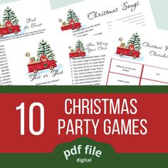 christmas party games with the title 10 christmas party games for kids to play and print