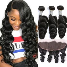 Purchase Info Payment>>Debit / Credit Card or PayPal Delivery time>>USA (3-8 Bdays), others (4-8 Bdays) Shipping>>Free Shipping worldwide via FedEx, DHL, DPEX Quality>>10A Grade High Quality,Tangle Free, No Shedding Returns>>15 Days refund, With Hair Not Be Used, Lace Not Cut Free Gifts>>Wig cap, Elastic Band Product Details Hair Type Loose Wave 3 Bundles With 13X4 Lace Type 13x4 Lace Frontal Hair Material 100% human hair Cut from Donor Wig Color Black Density 150% 180% Density Lace Color Swiss, Loose Waves Long Hair, Peruvian Hair Bundles, Bundles With Frontal, Long Hair Waves, Natural Hair Extensions, Brazilian Hair Weave, Frontal Hairstyles, Peruvian Hair, Bleached Hair