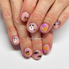 Disney Themed Nails, Disney Halloween Nails, Disneyland Nails, Disney Inspired Nails, Minnie Mouse Nails, Mickey Nails, Cute Simple Nails