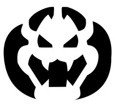 a black and white logo with an evil face in the center, surrounded by two circular shapes