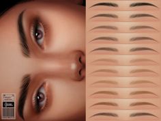 cosimetic's Cara Eyebrows | NO 31 The Sims 4 Pack, Mods Sims 4, Sims 4 Tsr, Sims 4 Cas Mods, Sims Packs