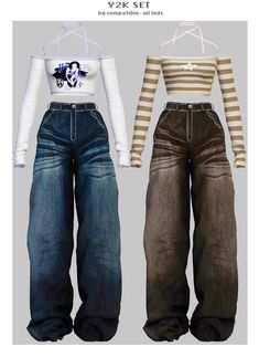 alpha sims 4 cc jeans babyetears finds Sims4 Teen Cc, Sims 4 Cc Kpop Clothes, Sims 4 Men Clothing Cc, Sims 4 Cc 2000s, Sims 4 Cheats, Cc Clothes, Bag Jeans