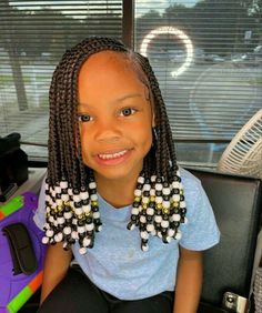 Braids With Beads For Girls Kids, Kid Braid Styles With Beads, Kids Braided Hairstyles With Beads, Girls Braided Hairstyles, Braided Hairstyles Kids, Kids Braids With Beads, Girls Braided Hairstyles Kids, Toddler Braided Hairstyles