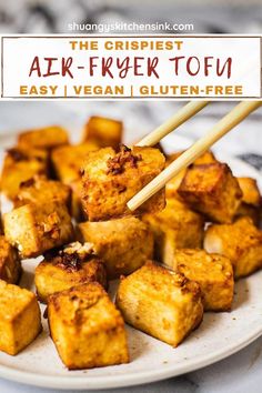 crispy and flavorful tofu made in an air fryer Fry Tofu, Tofu Vegan, Noodle Dish, Marinated Tofu, Meal Preparation