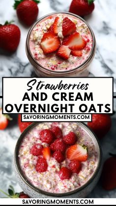 A sweet and creamy breakfast idea that’s perfect for busy mornings! Packed with fresh strawberries, wholesome oats, and a touch of vanilla, this recipe is a must-try for overnight oats lovers. Whip up something special – get the recipe now.
#overnightoats #breakfastideas #healthyeating #strawberriesandcream #easybreakfast #mealprep #quickrecipes #healthyrecipes #oatsrecipe #makeaheadmeals