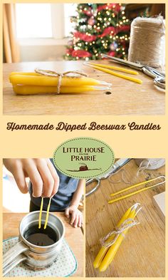 homemade dipped beeswax candles in little house prairie