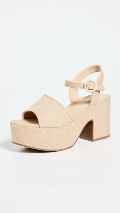 Larroude Miso Platform Sandals | Shopbop Woven Raffia, Platform Sandals, Shopping List, Women's Shoes Sandals, Ankle Strap, Open Toe, Shoes Sandals, Espadrilles, New Arrivals