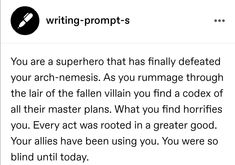 a text message written to someone about writing proms on their cell phone, with the caption'you are a superhero that has finally defated your arch - nemesis