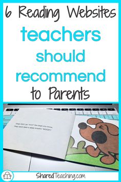 a book with the title 6 reading website teachers should recommend to parents