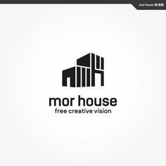 a black and white logo with the words,'mor house free creative vision '