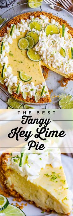 the best fancy key lime pie is on display in this cover image with text overlay