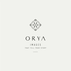 the logo for orya images that tell your story, which is written in black and white