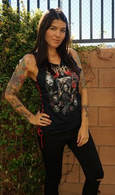 "Diy Tank top shirt Slipknot concert band Side Lace up original concert shirt altered by Olivia Paige into women  top Made from a brand new licensed  t-shirt.  SIZE small/medium 38-40\" chest you can also request custom top (band, lacing, size,..) just for you" Diy Lace Up Shirt, Slipknot Concert, Diy Lace Up, Diy Tank Top, Concert Outfit Rock, Vintage Concert T Shirts, Diy Tank, Diy Jeans, Upcycle Clothes Diy