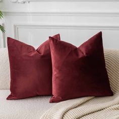 PRICES MAY VARY. Velvet Pillow Covers CONTAINS - Brand new 26x26 inch square velvet pillow covers set of 2, no insert. MATERIAL - Velvet fabric is used on both the front and the back,and all of our pillow cover are sewn with surged seams that adds strength and prevent fabric from fraying. INVISIBLE ZIPPER - Invisible zipper enclosure on the bottom that matches the color of the fabric, easy insertion and washing. WIDE APPLICATIONS - Brings classical and luxurious look to your home decor, living r Christmas Burgundy, Living Room Color Schemes, Living Room Couch, Room Couch, Burgundy Velvet, Holiday Pillows, 16x16 Pillow Cover, 20x20 Pillow Covers, Sofa Couch Bed