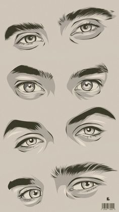 an image of eyes with different shapes and haircuts on the bottom half of each eye