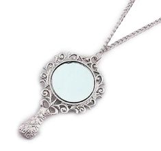 PRICES MAY VARY. Material:Alloy Color:As the picture Kilala Princess, Mirror Necklace, Mirror Pendant, Silver Mirror, Long Pendant Necklace, Lovely Necklace, Silver Mirrors, Silver Pendant Necklace, Bronze Color