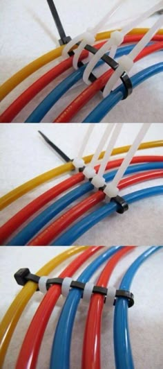 two pictures of different colored hoses connected to each other with the words dipup on them