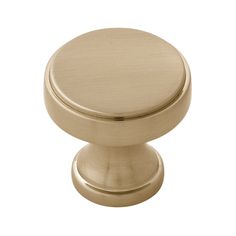 an antique brass cabinet knob on a white background