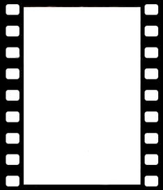 a black and white film strip with some squares on it's side, in the middle