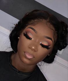 Peach Makeup, Prom Makeup Looks, Eye Makeup Styles, Bright Makeup