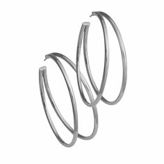 Jennifer Zeuner Jewelry Calista 2.5" Hoops sterling silver Chic Silver Hypoallergenic Jewelry, Chic Silver Metal Wrap Earrings, Chic Silver Hoop Earrings Tarnish Resistant, Modern Twist Sterling Silver Tarnish-resistant Jewelry, Chic Nickel-free Sterling Silver Hoop Earrings, Modern Twist Silver Hoop Jewelry, Chic Sterling Silver Jewelry With Polished Finish, Silver Single Open Circle Earring, Chic Silver Hoop Earrings With Polished Finish