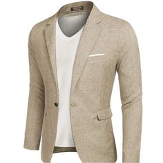 Coofandy #1 Seller In Men’s Blazers Fabric Type High Quality Fabric - This Blazer For Men Is Made From 100% Polyester. Linen Texture Create A Stylish And Comfortable Look. Care Instructions Dry Clean Only Origin Imported About This Item Slim Fit Blazer - Upgrade Your Wardrobe With This Mens Blazer. Notched Lapel Adds A Touch Of Classic And Sophisticated, While One-Button Closure Create A Sleek And Modern Appearance. Functional Pockets - This Mens Sport Coat Featuring Two Flap Pockets And Two Ins Casual Sport Coats, Blazers For Men Casual, Mens Casual Suits, Blazer Casual, Slim Fit Blazer, Mens Sport Coat, Blazer Outfit, Slim Fit Blazers, Slim Fit Suit