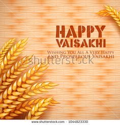 happy vasaki greeting card with wheat