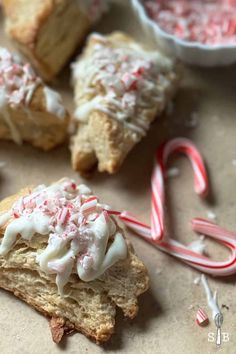 some candy canes and cookies on a table