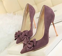 eBlueJay: 86h095 sweet butterfly stiletto pump, nubuck leather US Size 4-8.5, violet Sandles Heels, Stylo Shoes, Hak Tinggi, Shoes Heels Classy, Classy Shoes, Stunning Shoes, High Heels Shoes, Girly Shoes, Stiletto Shoes