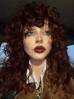 Red Curly Hair, Trendy Hair, Hair Reference, Pretty Makeup, Aesthetic Hair, Hair Colors, Pretty Hairstyles, Hair Looks, Hair Goals