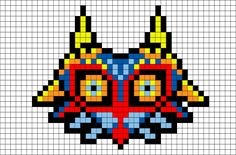 an image of a cross stitched pixellated pattern with the shape of a robot head