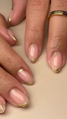 Gold Chrome Nails, Hoco Nails, Milky Nails, Nagellack Trends, Formal Nails, Short Acrylic Nails Designs, Neutral Nails